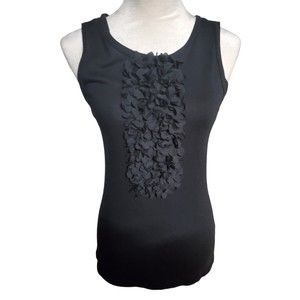 Kieran black top Sleeveless  M ruffles in a front cute
